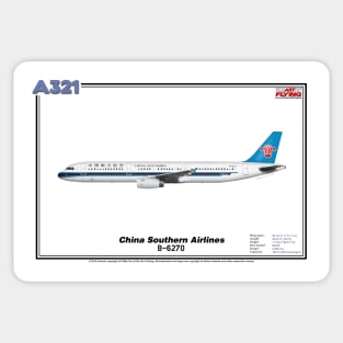 Airbus A321 - China Southern Airlines (Art Print) Sticker